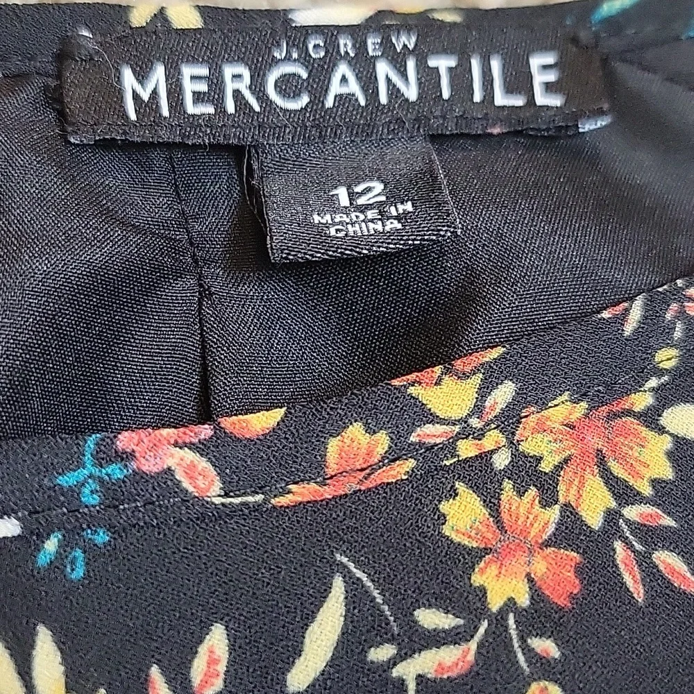 J. Crew Mercantile Tulip Hem Versailles Floral Print Dress Size 12 - Picture 3 of 6